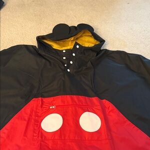Disney Black and Red Mickey Mouse Rain Poncho with Hood